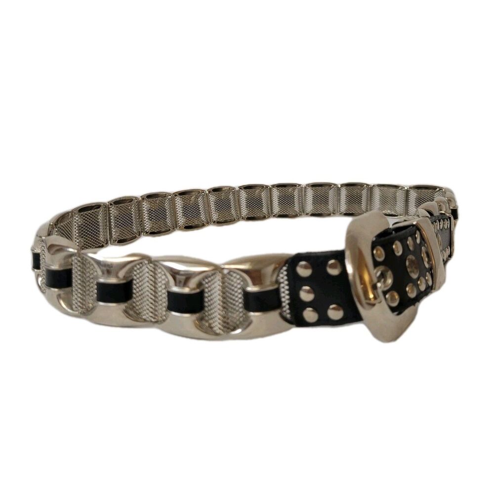 Vintage Art Ornament Metal Leather Women Belt